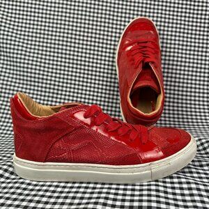 MM6 Maison Margiela Red Snakeskin Style Leather Made in Italy Sneakers EU 39